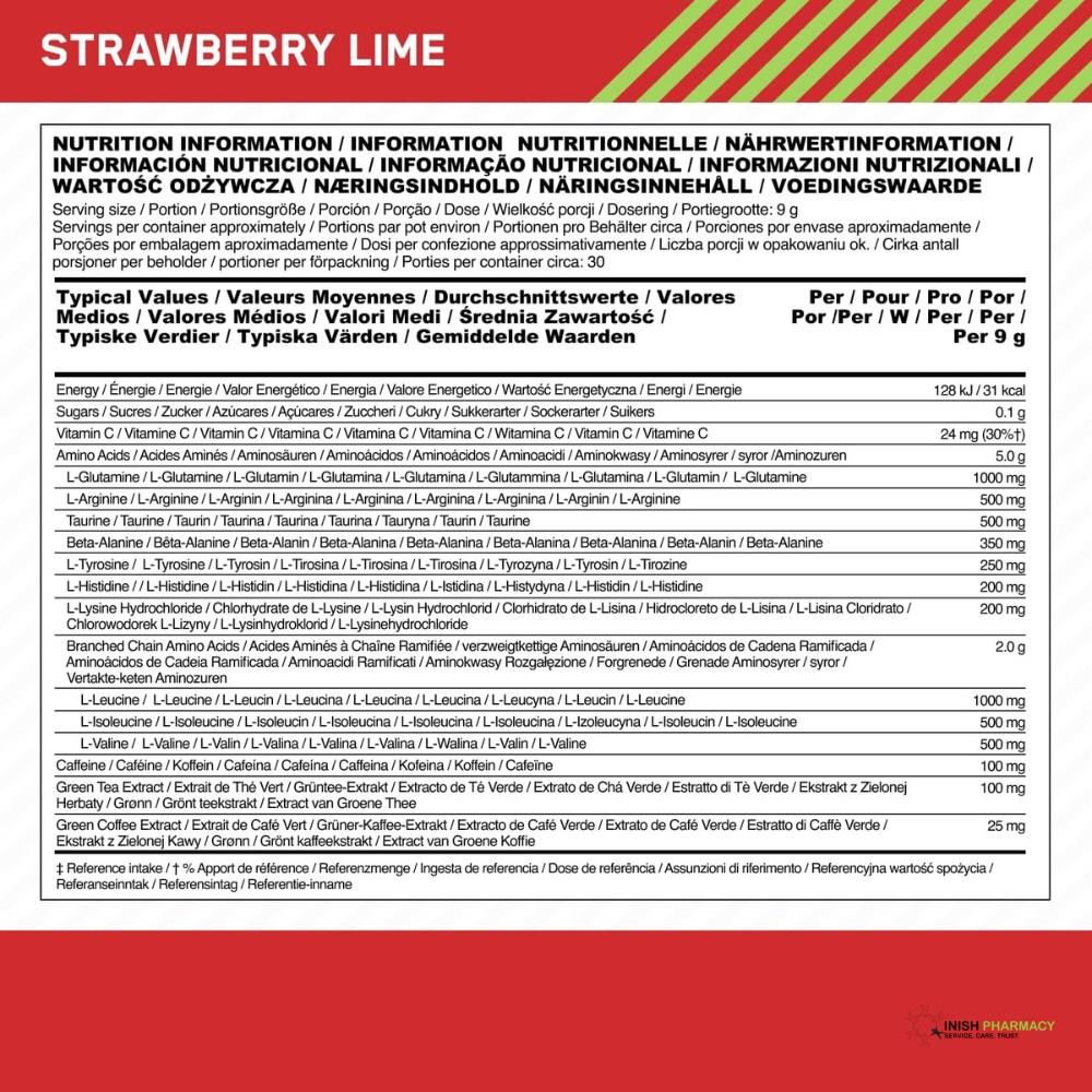 Optimum Nutrition Amino Energy Strawberry & Lime 270g