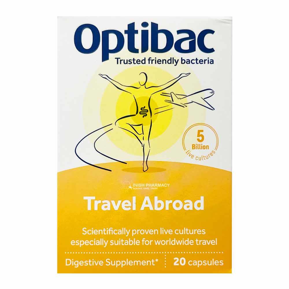 OptiBac Probiotics Travel Abroad Probiotic Capsules 20 Pack