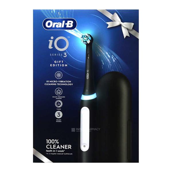 Oral-B iO3 Matt Black Electric Toothbrush +Travel Case