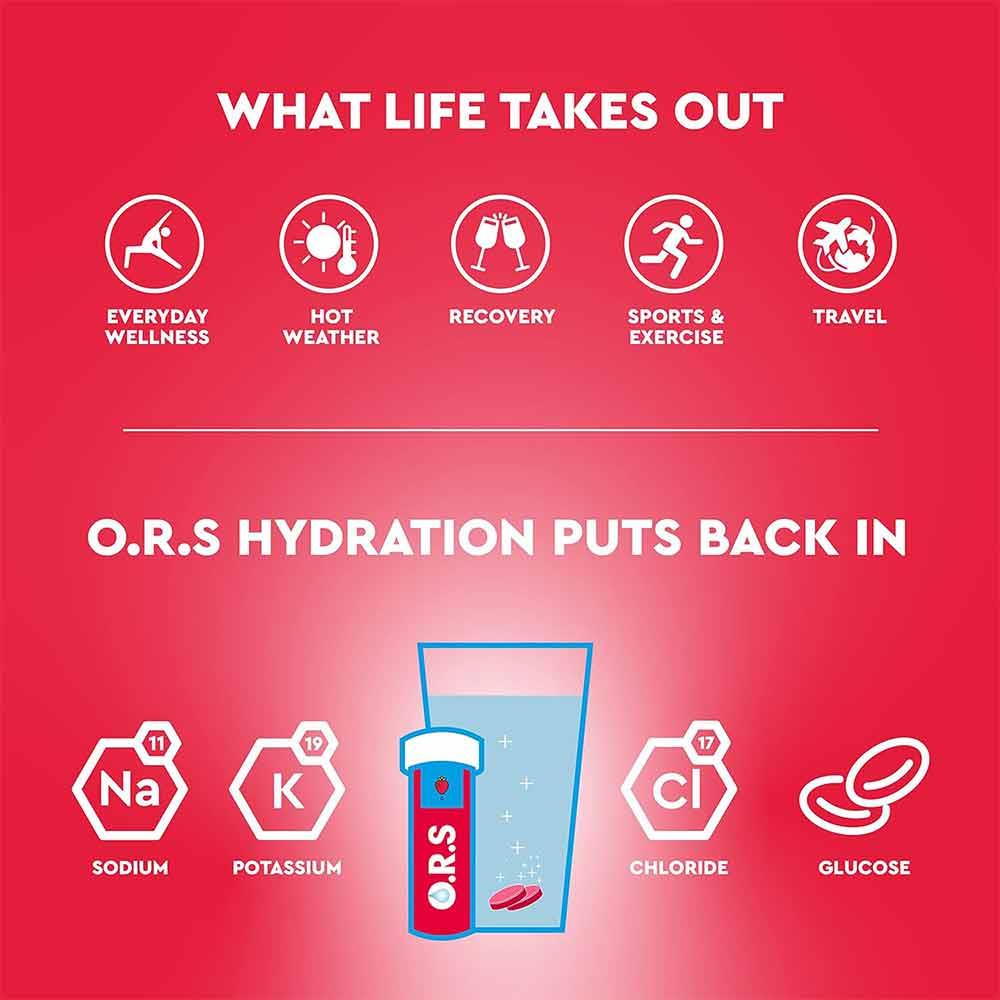 O.R.S. Hydration Tablets Strawberry Flavour 24 Pack