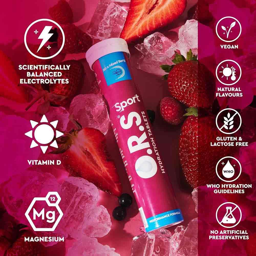 O.R.S. Hydration Tablets Mixed Berry Flavour 24 Pack