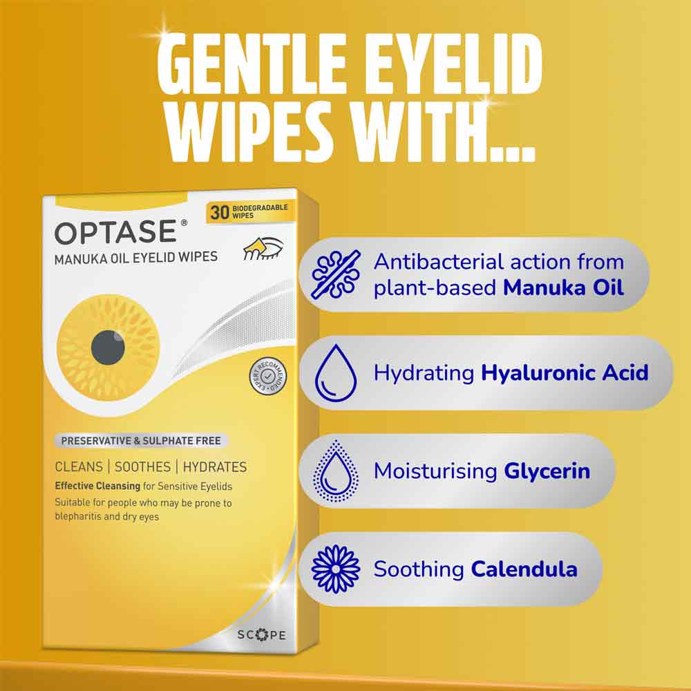 Optase Manuka Oil Eyelid Wipes 30 Pack
