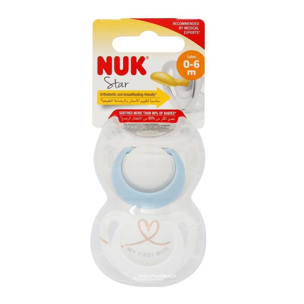 NUK Star Latex Soother Twin Pack 0-6Months