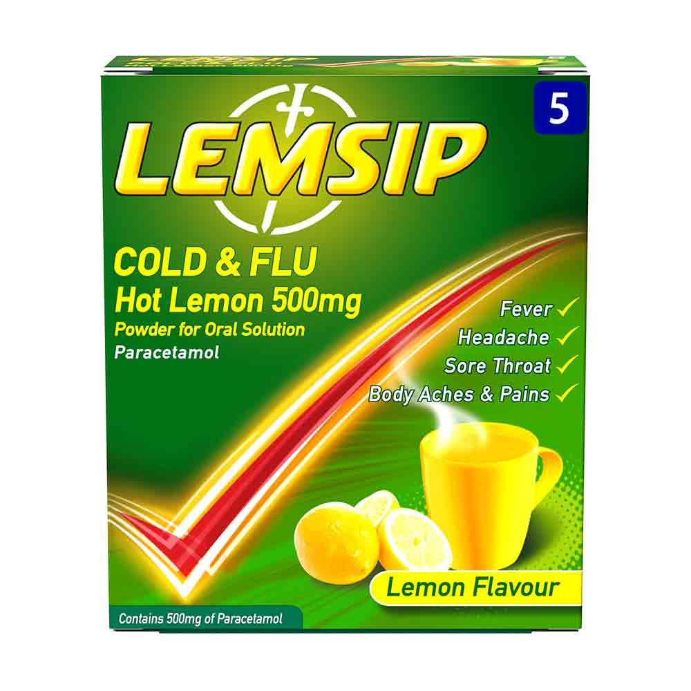 Lemsip Cold & Flu 500mg Hot Lemon