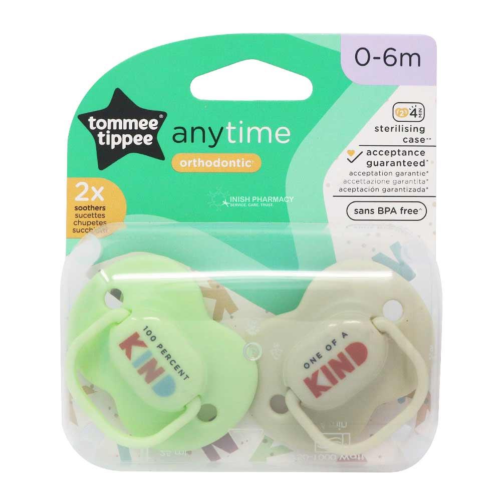 Tommee Tippee Anytime Orthodontic Soothers 0-6m 2 Pack