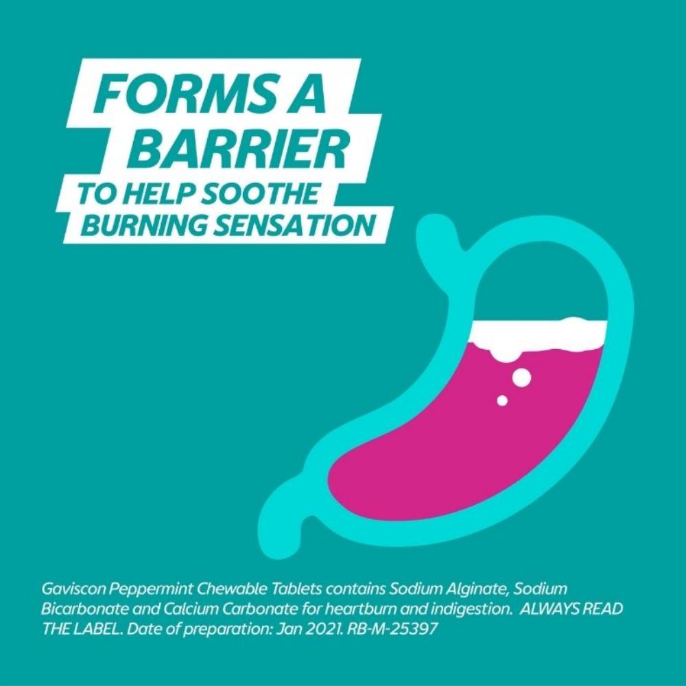 Gaviscon Chewable Tablets Peppermint 24 Pack