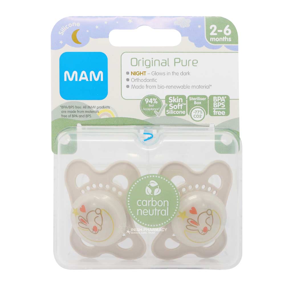 Mam Pure Night 2-6M Soother 2 Pack