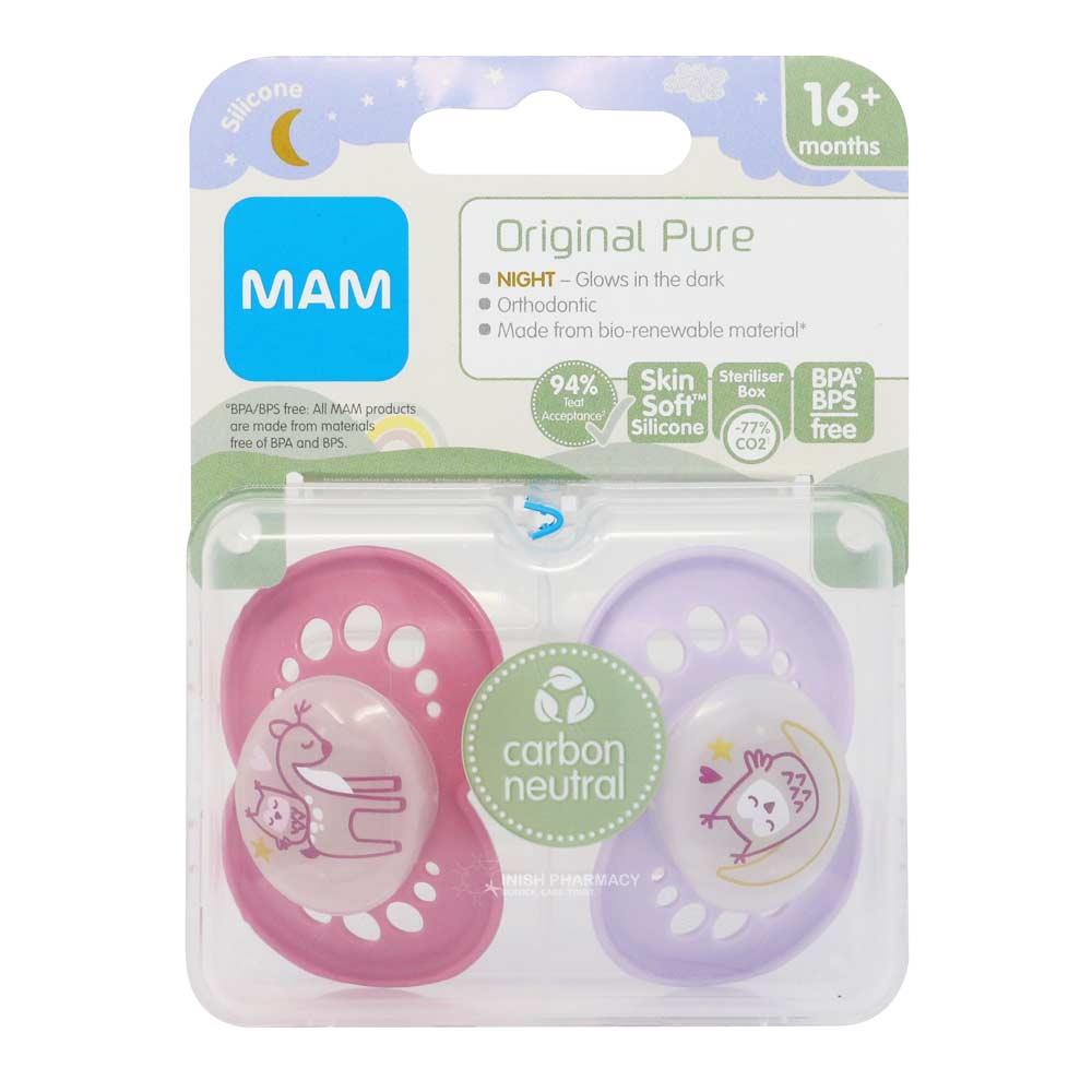 Mam Pure Night 16+M Soother 2 Pack