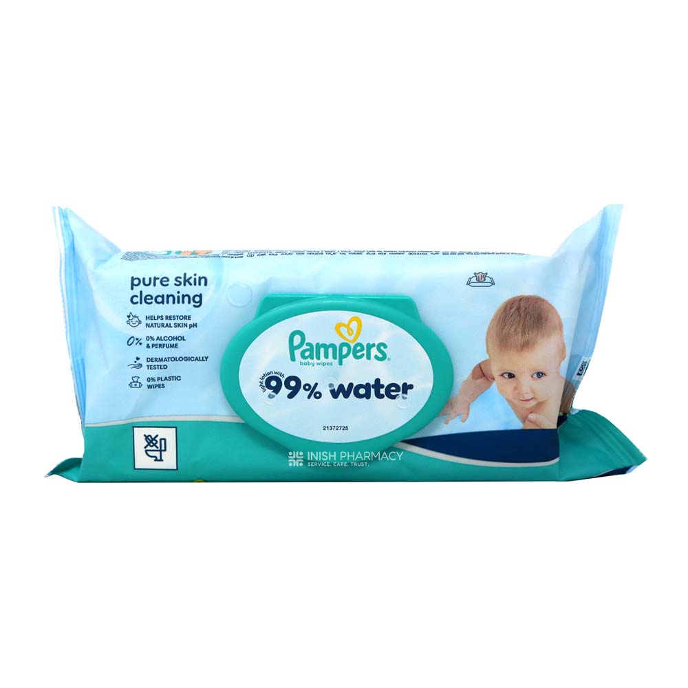 Pampers 99% Water Baby Wipes 60 Wipes – gentle, dermatologically tested baby wipes