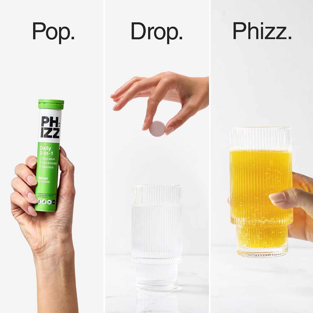 Phizz 3-In-1 Effervescent Mango 20 Pack