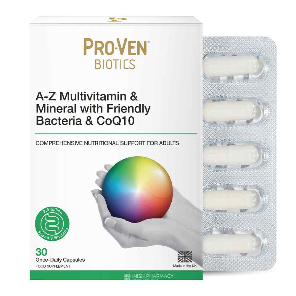 Pro-Ven Biotics A-Z Multivitamin with Acidophilus & Bifidus & CoQ10 30 Capsules