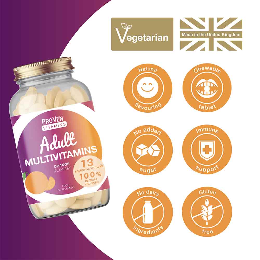 Pro-Ven Vitamins Adult Multivitamin Orange Flavour 60 Chewables