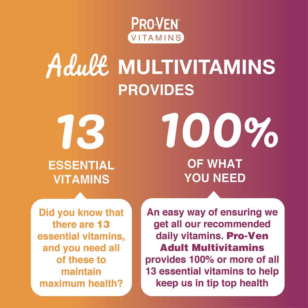 Pro-Ven Vitamins Adult Multivitamin Orange Flavour 60 Chewables
