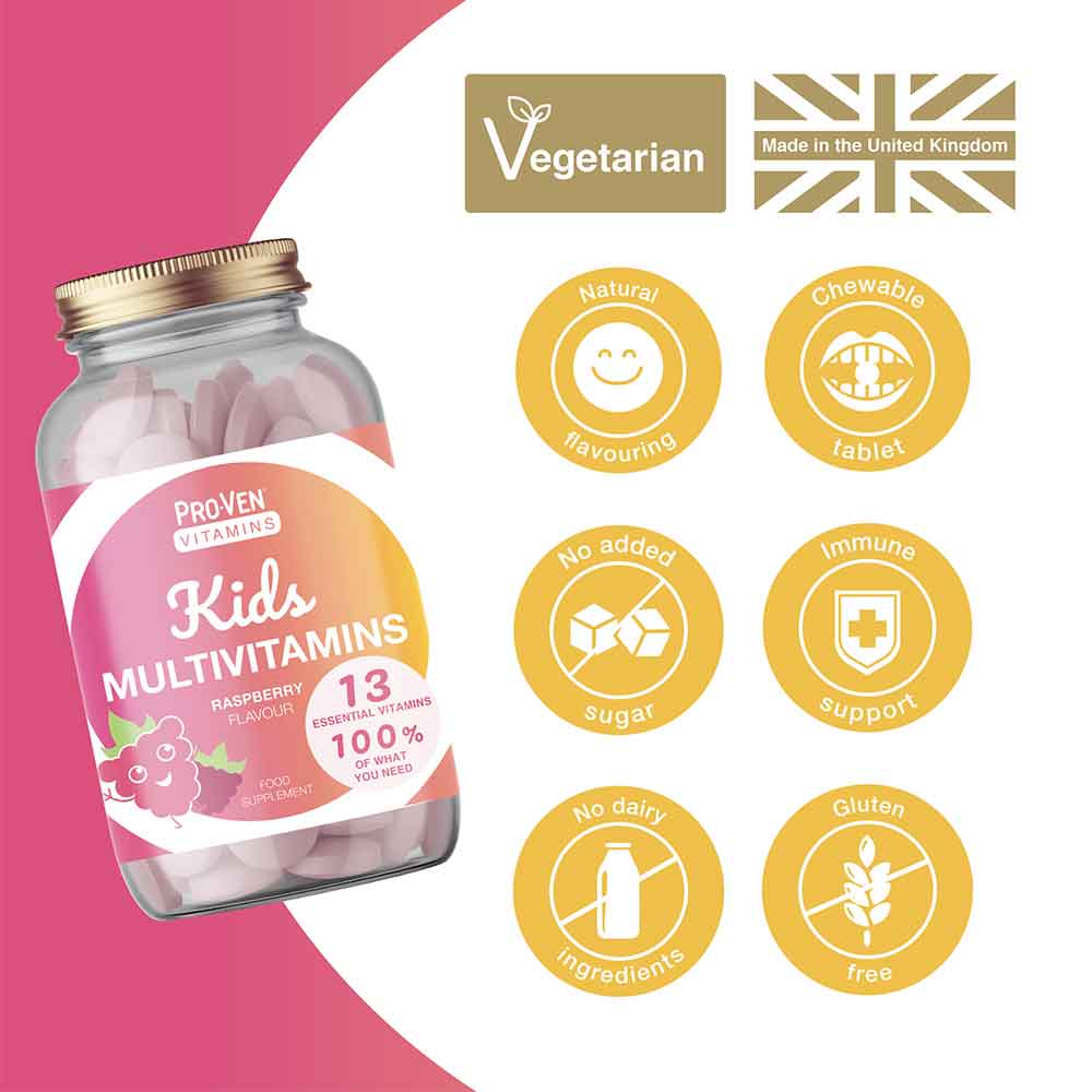 Pro-Ven Vitamins Kids Multivitamin Raspberry Flavour 60 Chewables