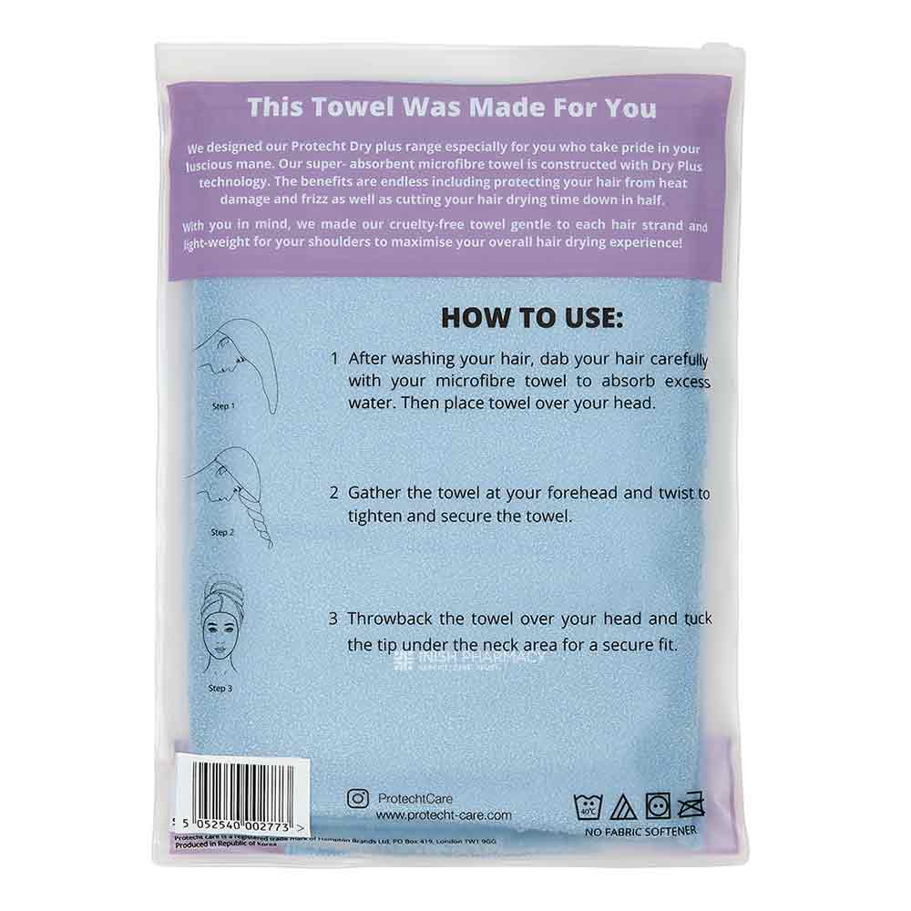 Protecht Dry Plus Super Absorbent Hair Towel Blue Fog
