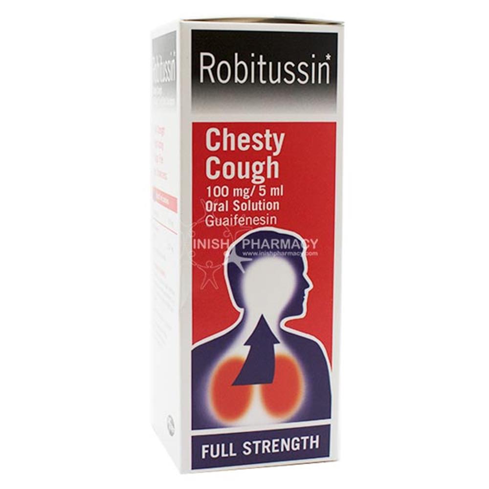Robitussin Chesty Cough 100mg/5ml Guaifenesin Sugar Free Oral Solution 100ml