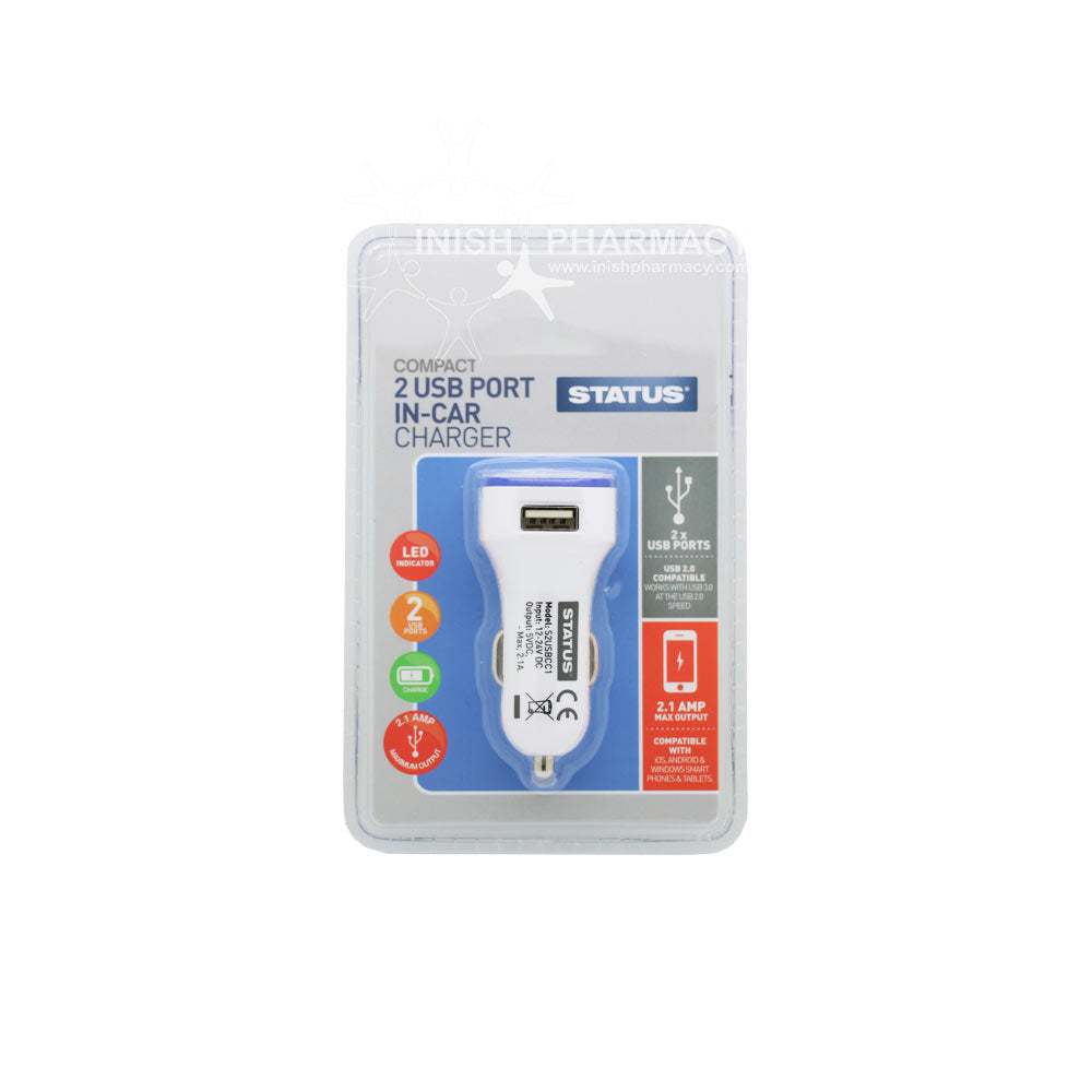 Status 2 Port USB Car Charger