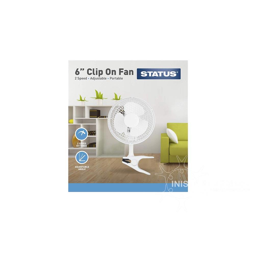 Status Clip-On Fan White 6 inch