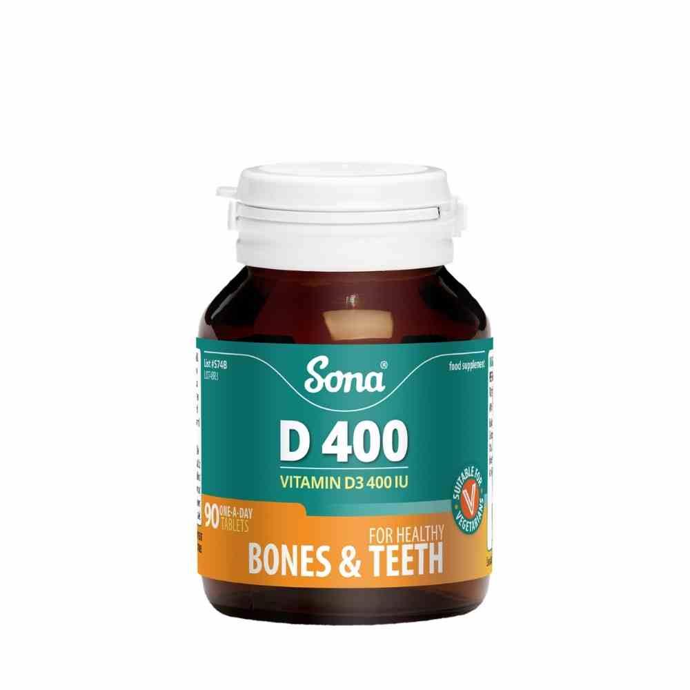Sona D400 Vitamin D3 400iu 90 Tablets – vitamin D3 to support bones, muscles and immunity