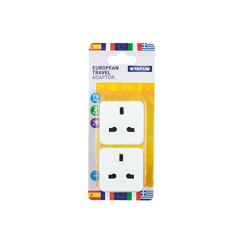 Status European Travel Adaptor Twin Pack
