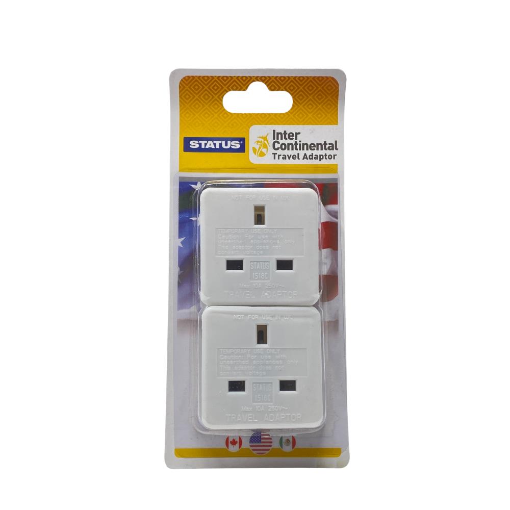 Status Intercontinental Travel Adaptor 2 Pack