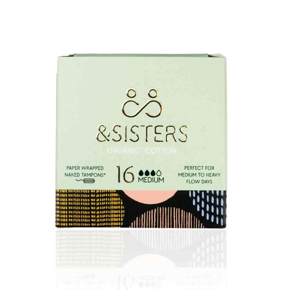 &Sisters Paper Wrapped Naked Tampons Medium 16 Pack
