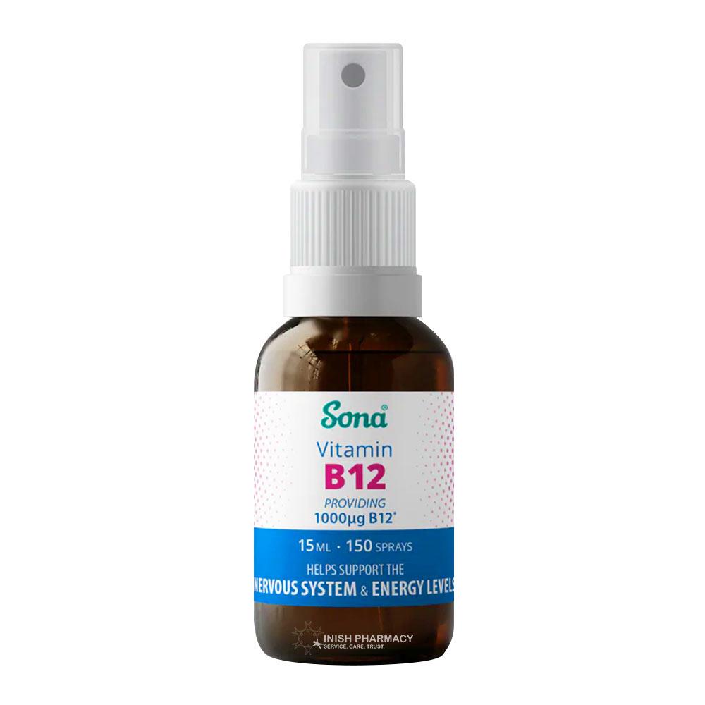 Sona Vitamin B12 Oral Spray 15ml – vitamin B12 for energy metabolism and nerve health