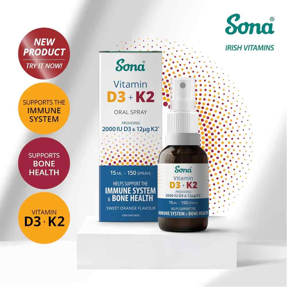Sona Vitamin D3 & K2 Oral Spray 15ml