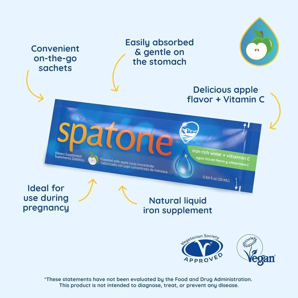 Spatone 100% Natural Liquid Iron Supplement Apple 28 Sachets
