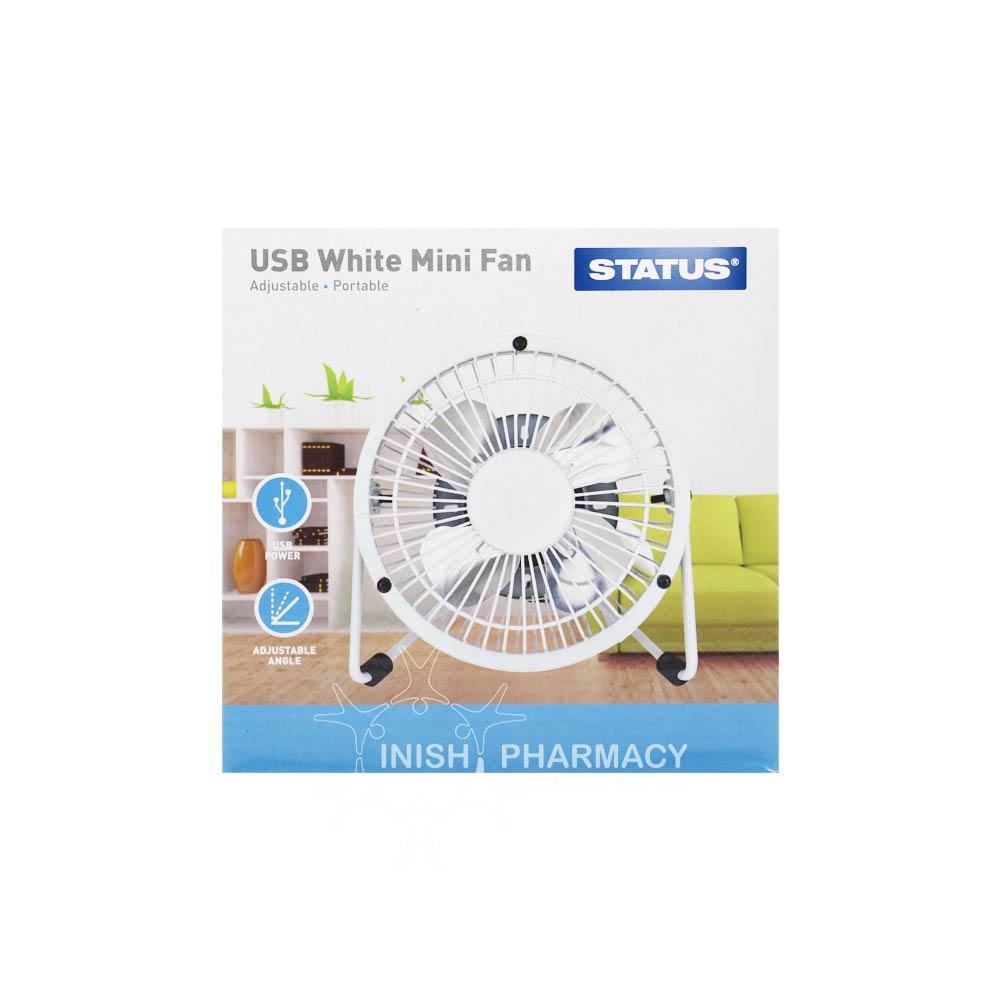 Status USB White Wire Fan 4 inch