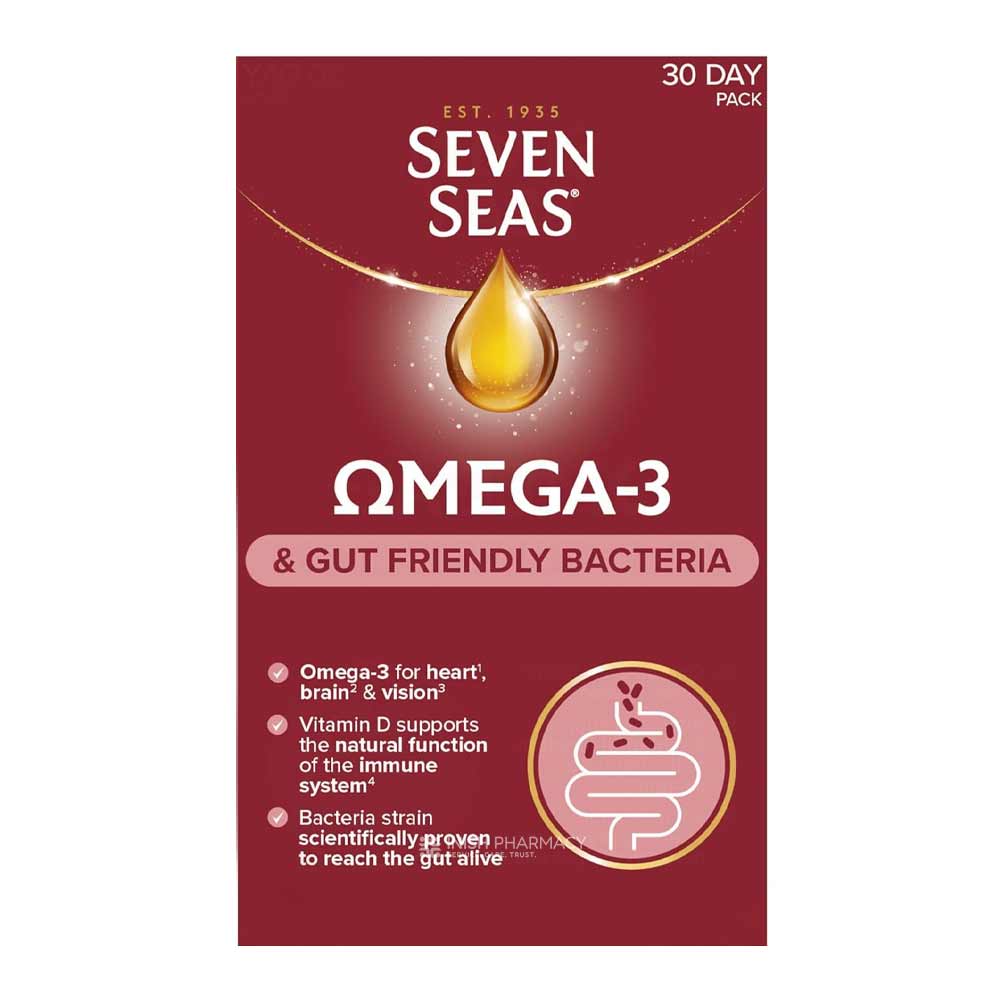 Seven Seas Omega-3 & Gut Friendly Bacteria 30 Day Pack – omega-3 fatty acids to support heart and brain health