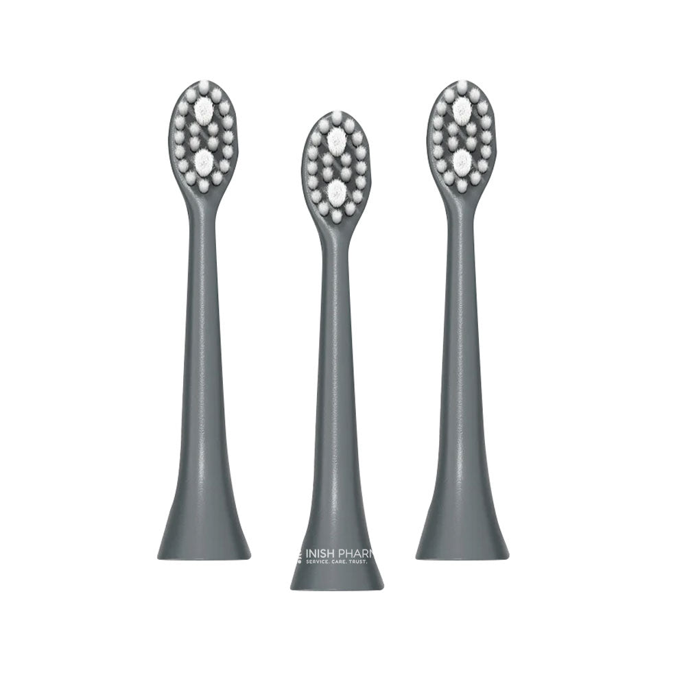 Spotlight Oral Care Sonic Toothbrush Graphite Grey Replacement Heads 3 Pack