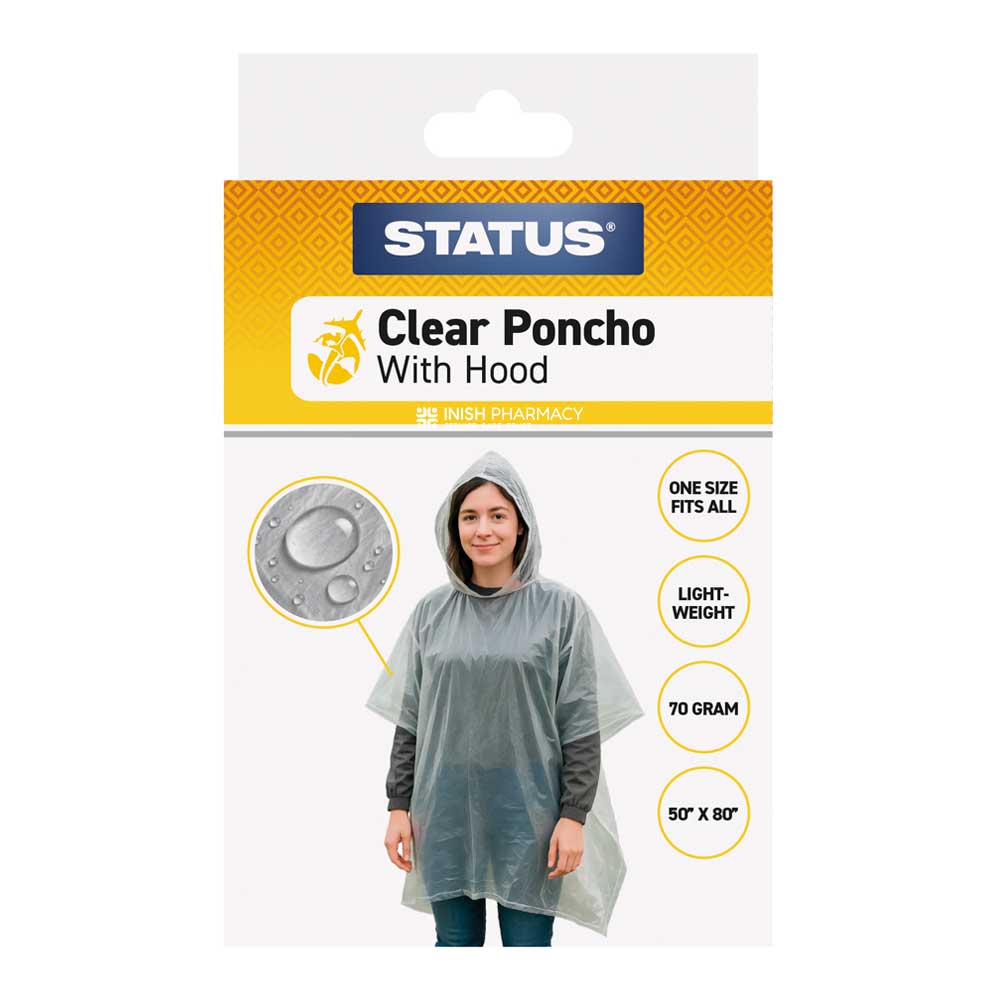 Status Clear Poncho With Hood