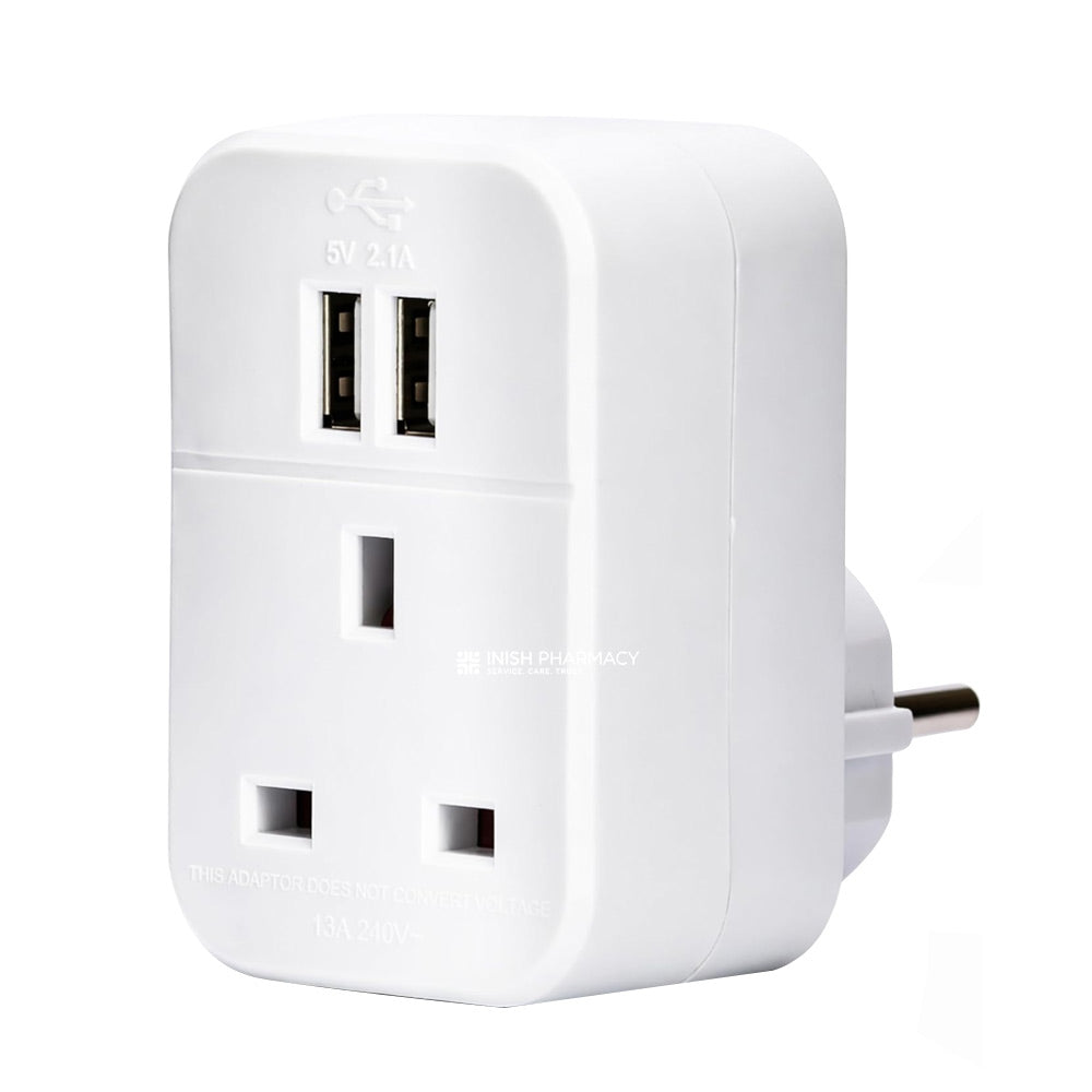 Status European Travel Adaptor With 2 x USB