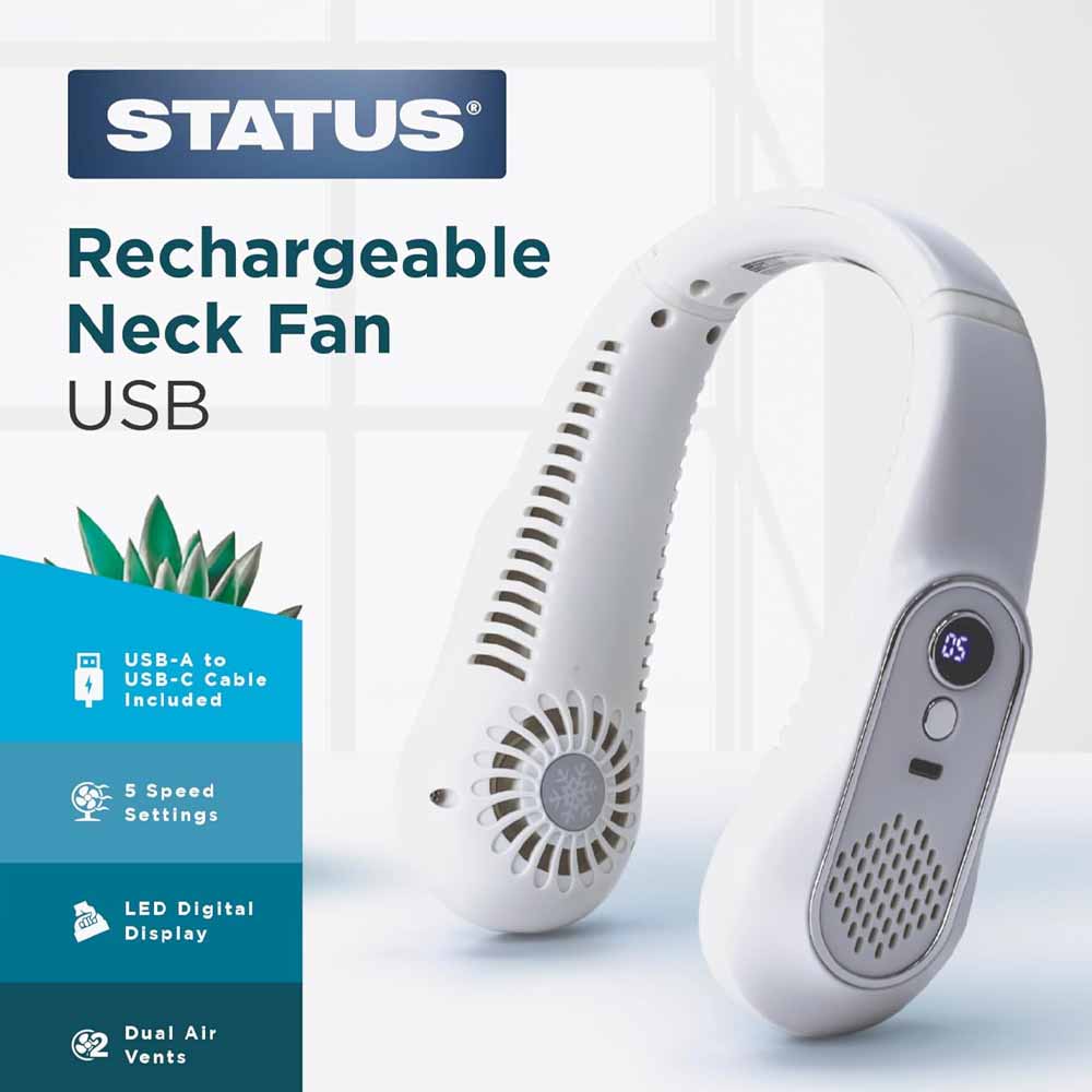 Status USB Rechargeable Neck Fan