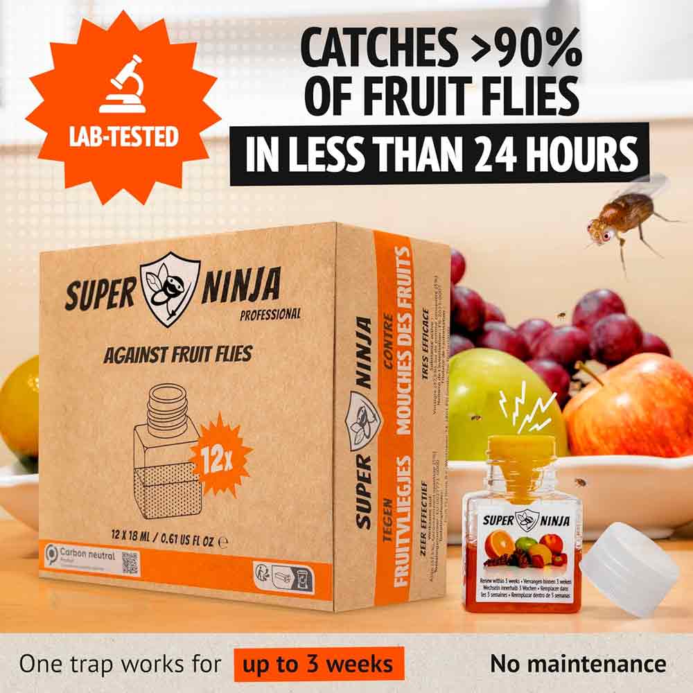 Super Ninja Fruit Fly Trap 12x18ml