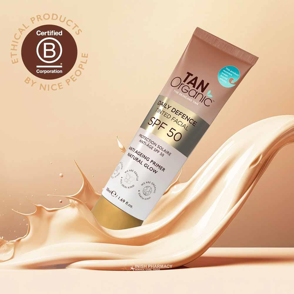 TanOrganic Daily Defence SPF50 Tinted Facial Primer 50ml