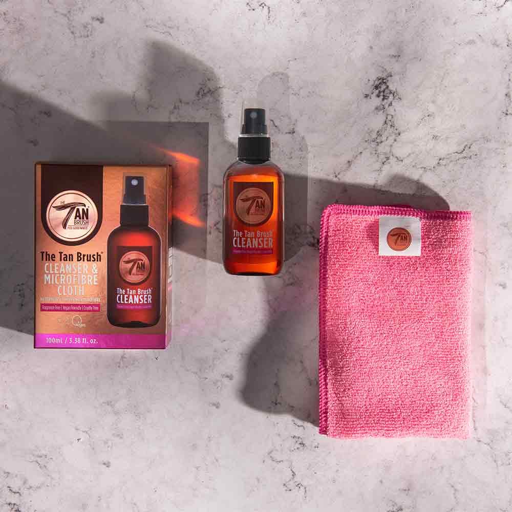 The Tan Brush Cleanser & Microfibre Cloth