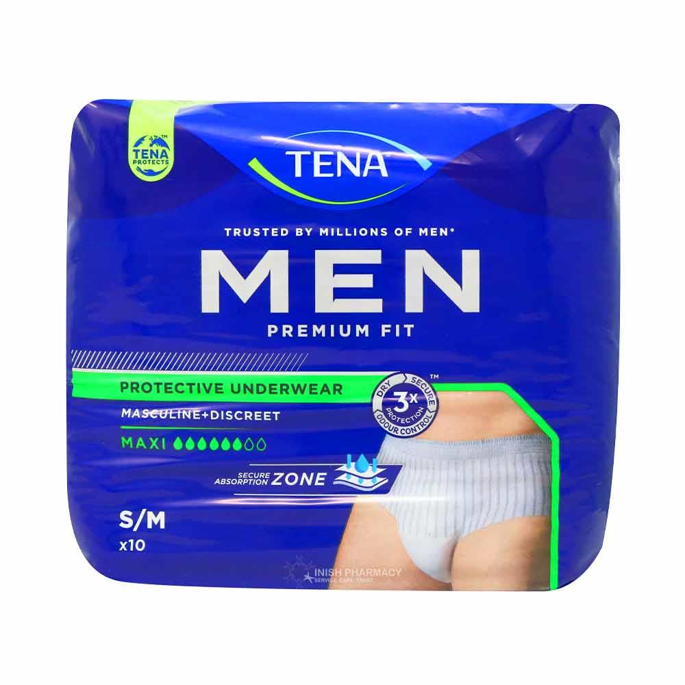 Tena Men Premium Fit Protective Underwear Maxi Small - Medium 10 Pack