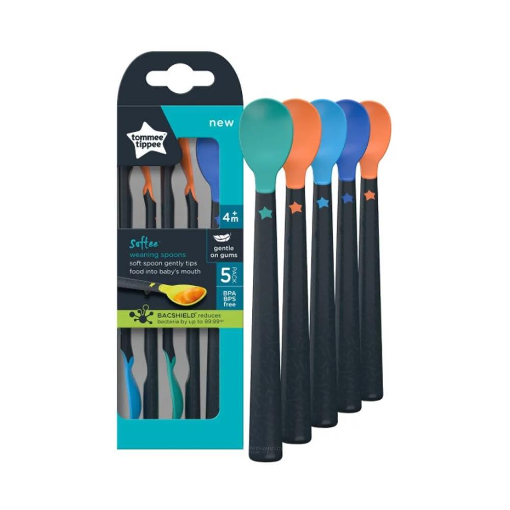 Tommee Tippee Softee Weaning Spoons 4+Months 5 Pack