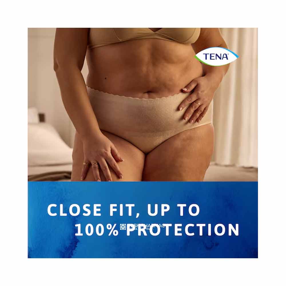 Tena Lady Silhouette High Waist Pants Cream Large Plus 8 Pack