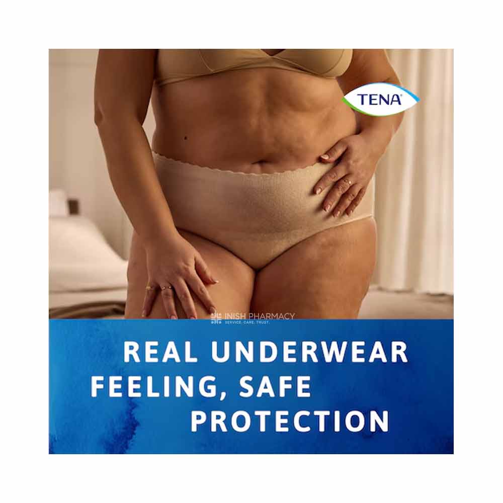 Tena Lady Silhouette High Waist Pants Cream Large Plus 8 Pack