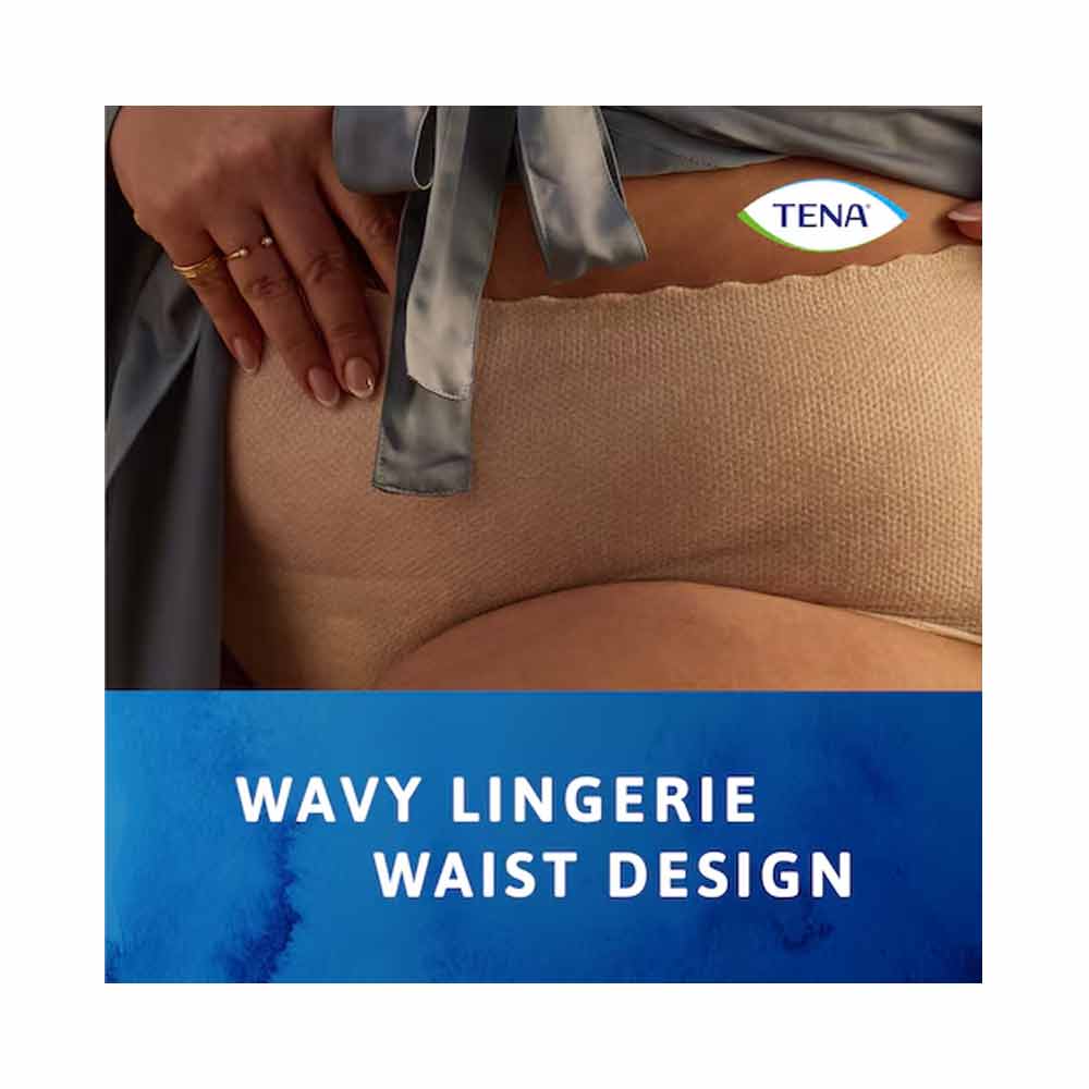 Tena Lady Silhouette High Waist Pants Cream Large Plus 8 Pack