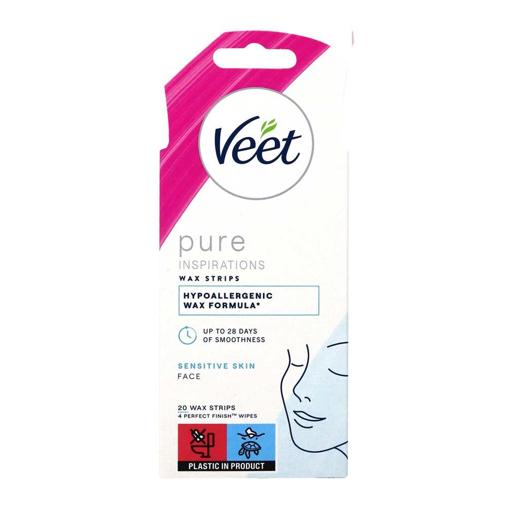 Veet Pure Inspirations Face Wax Strips Sensitive Skin 20 Pack