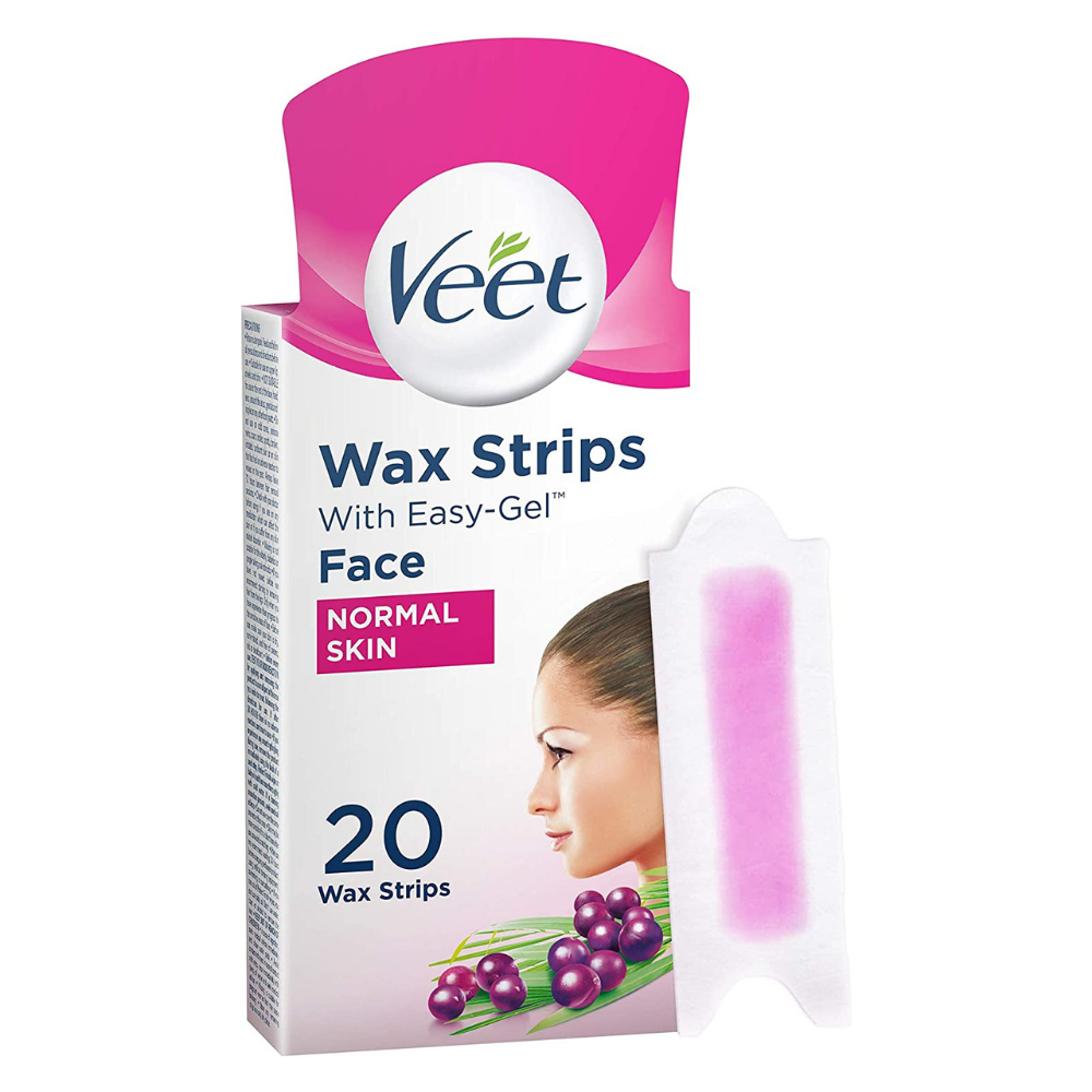 Veet Facial Wax Strips with Easy-Gel For Normal Skin 20 Pack