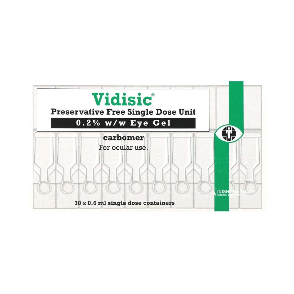 Vidisic Preservative Free Single Dose Unit Carbomer Eye Gel 30 x 0.6ml – soothes and hydrates dry, irritated eyes