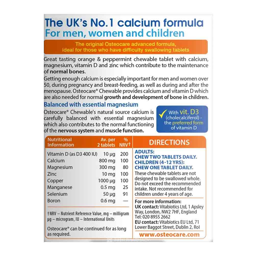 Vitabiotics Osteocare Chewable 30 Tablets