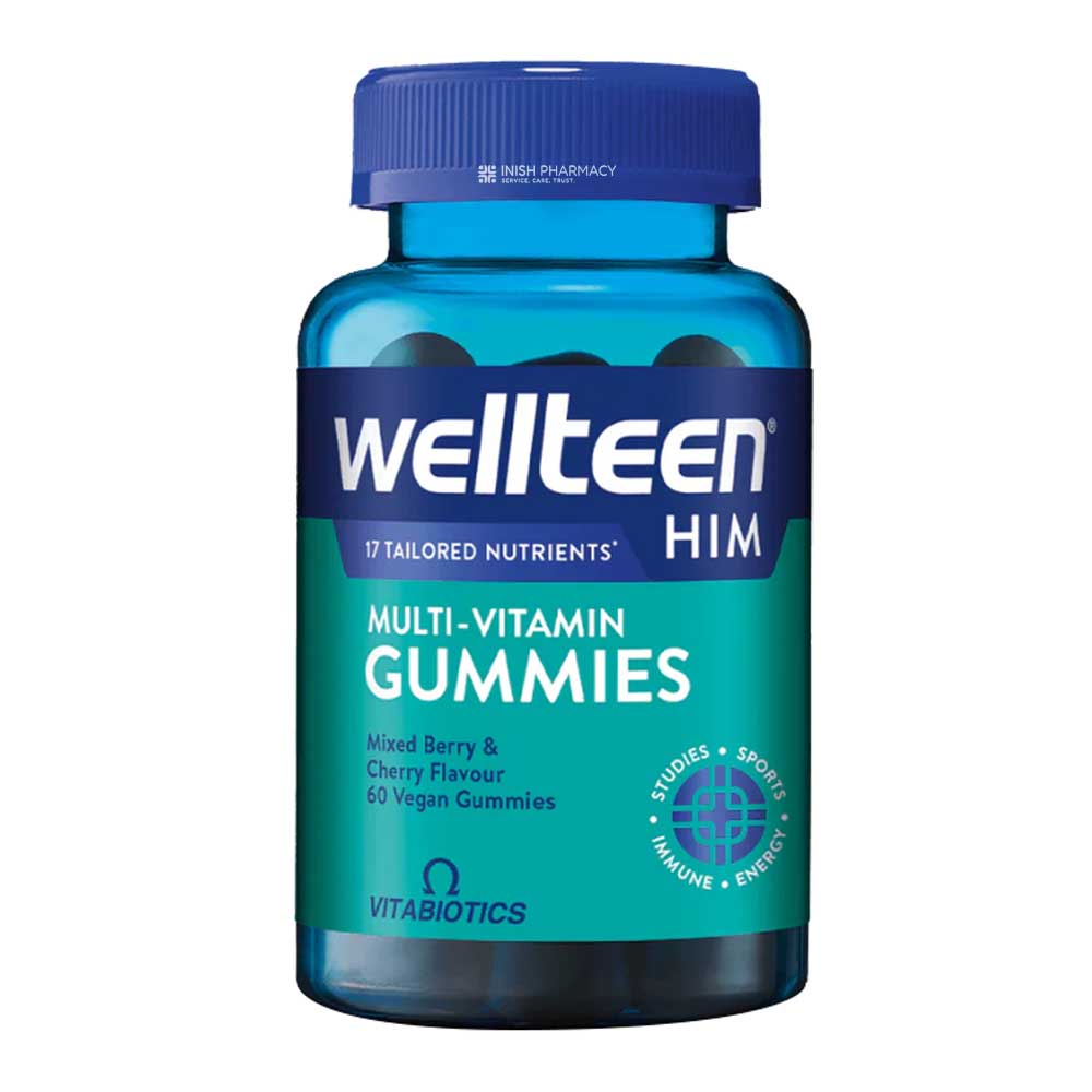 Vitabiotics Wellteen Him Gummies Mixed Berry & Cherry 60 Pack – for growing children's nutritional needs