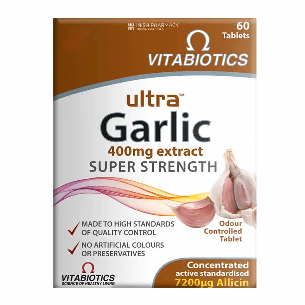 Vitabiotics Ultra Garlic 400mg Super Strength 60 Tablets – to support healthy heart function
