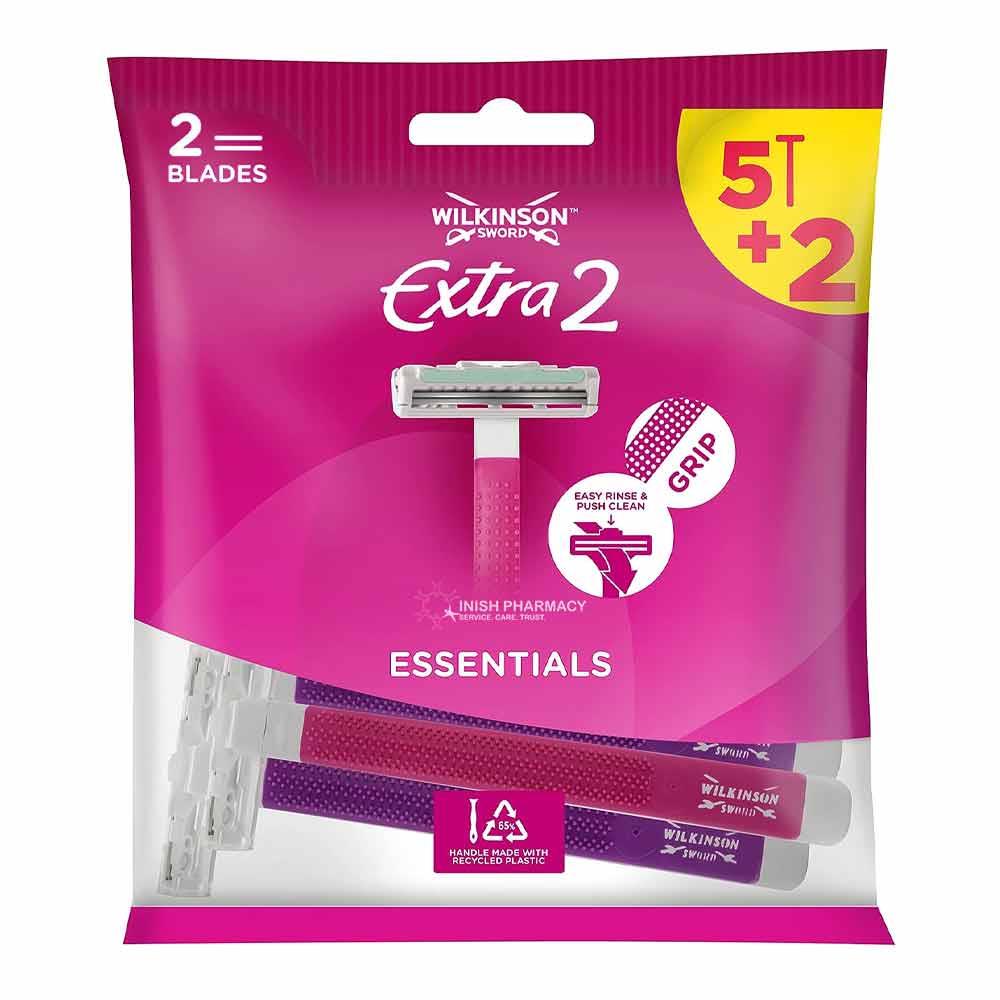 Wilkinson Sword Extra 2 Essentials Sensitive Disposable Razors 5+2 Free